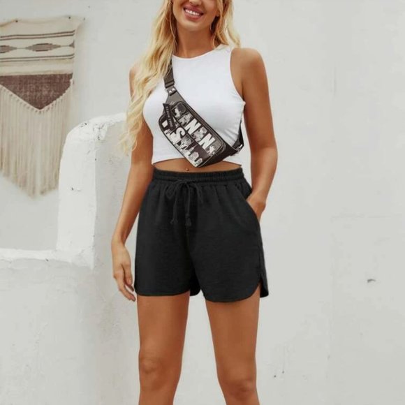 Shein Drawstring Waist Dolphin Hem Shorts - Picture 4 of 6